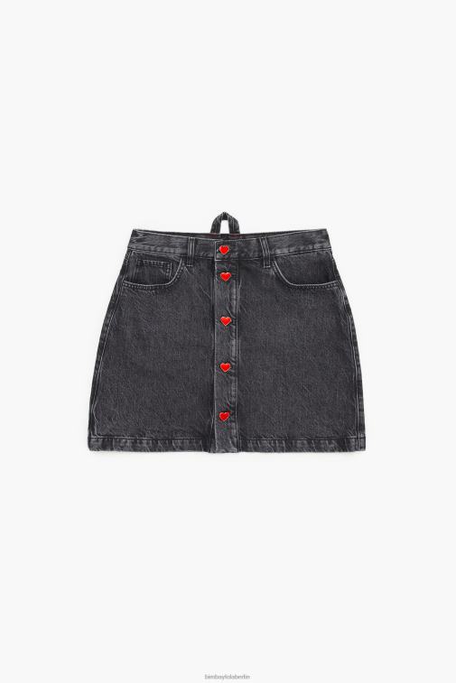 Bimba Y Lola 6L4TT458 Kleidung Schwarz Jeans-Minirock