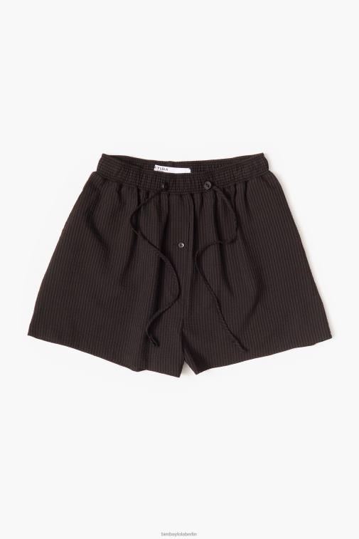 Bimba Y Lola 6L4TT400 Kleidung Schwarz Bermudashorts aus Baumwolle