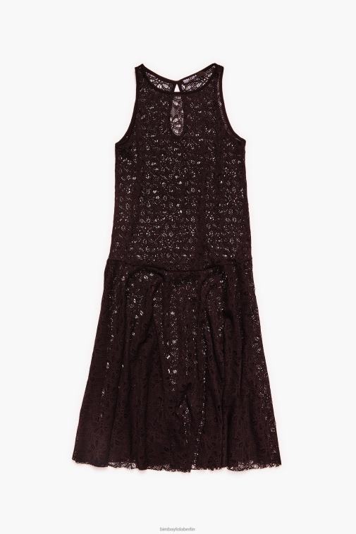 Bimba Y Lola 6L4TT208 Kleidung Schwarz durchbrochenes Maxikleid