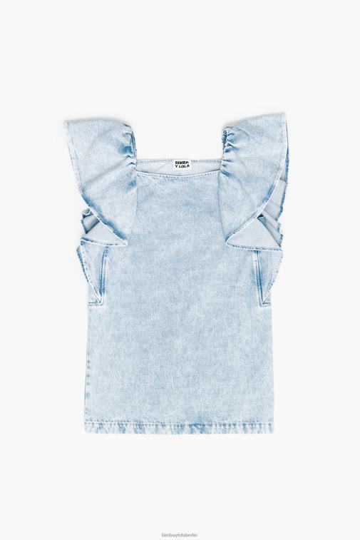 Bimba Y Lola 6L4TT213 Kleidung Blau leichtes Jeans-Minikleid