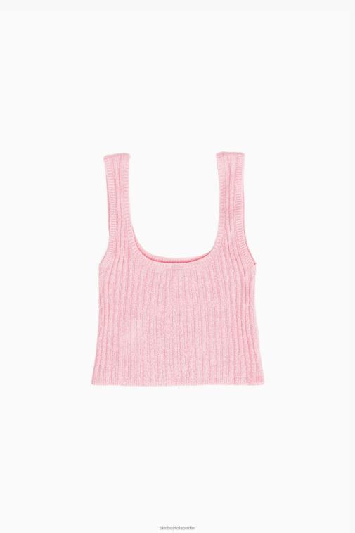 Bimba Y Lola 6L4TT314 Kleidung Rosa geripptes, tailliertes Oberteil