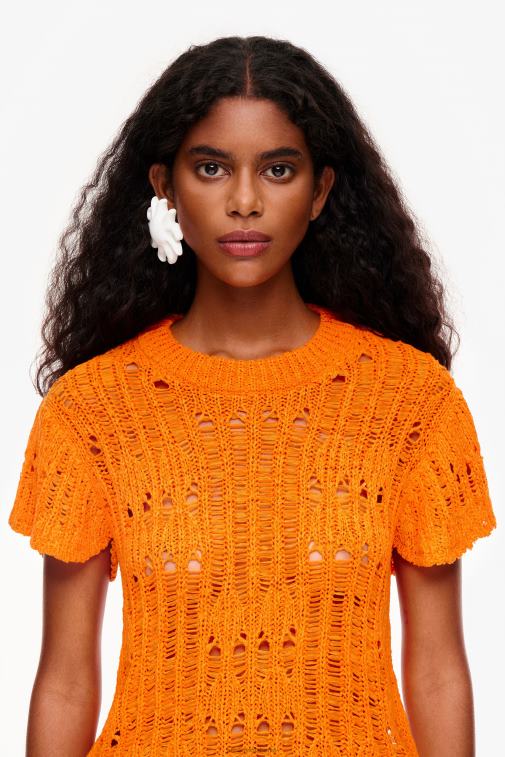 Bimba Y Lola 6L4TT356 Kleidung orange durchbrochener Pullover