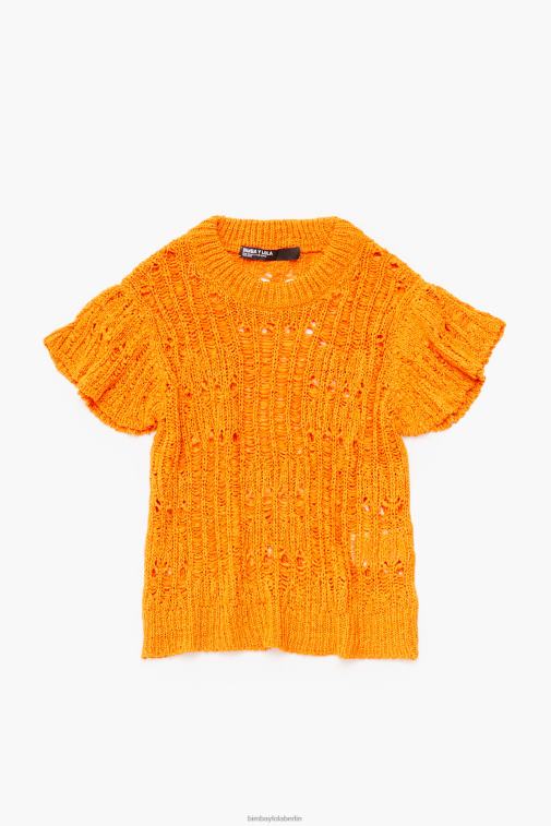 Bimba Y Lola 6L4TT356 Kleidung orange durchbrochener Pullover