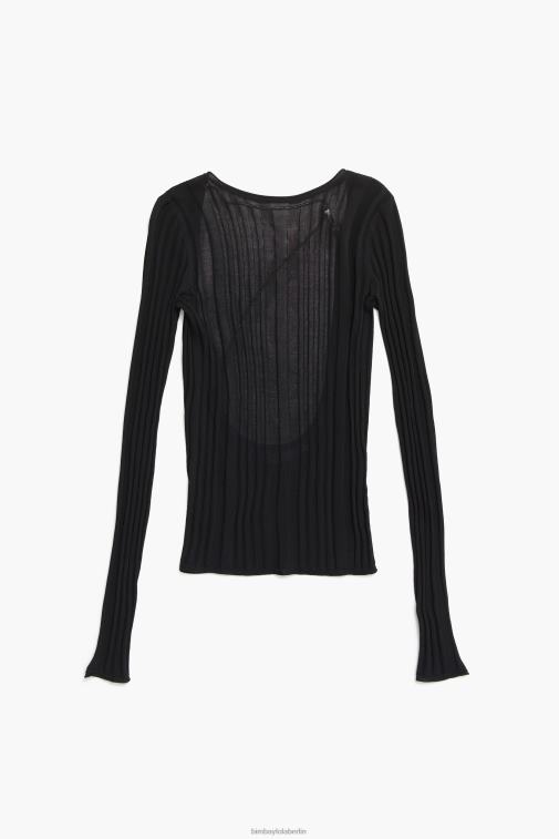 Bimba Y Lola 6L4TT384 Kleidung Schwarz taillierter Pullover