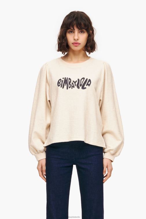 Bimba Y Lola 6L4TT496 Kleidung Sand Kastenförmiges Logo-Sweatshirt