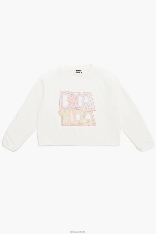 Bimba Y Lola 6L4TT499 Kleidung Weiss Logo-Sweatshirt