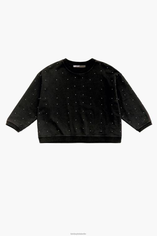 Bimba Y Lola 6L4TT502 Kleidung Schwarz glitzerndes Sweatshirt