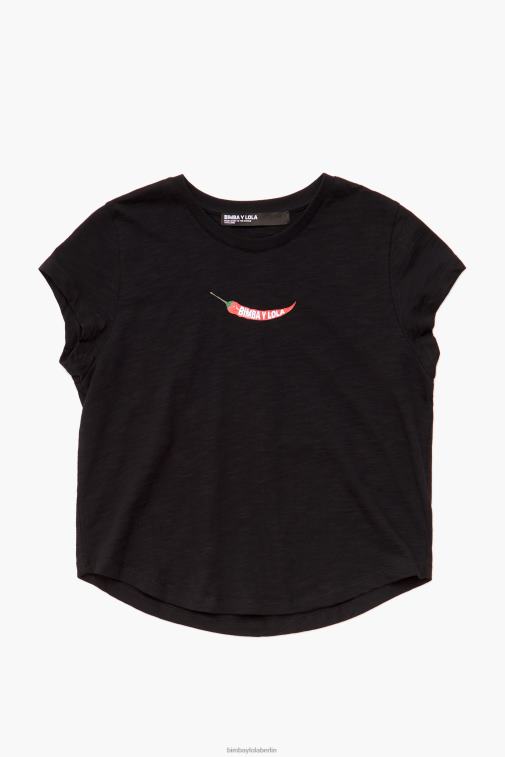 Bimba Y Lola 6L4TT247 Kleidung Schwarz Guindilla-T-Shirt