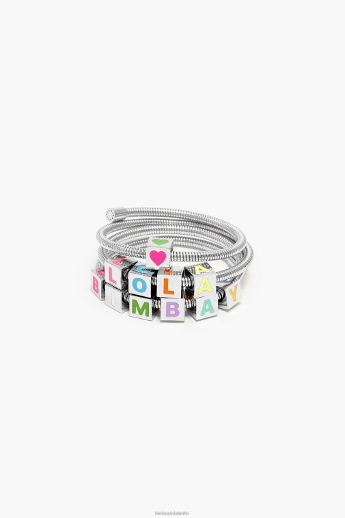 Bimba Y Lola 6L4TT661 Zubehör Silber Logo-Armband mit Spiralkette