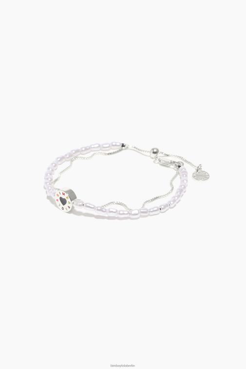 Bimba Y Lola 6L4TT722 Zubehör Silber Doppelperlenarmband