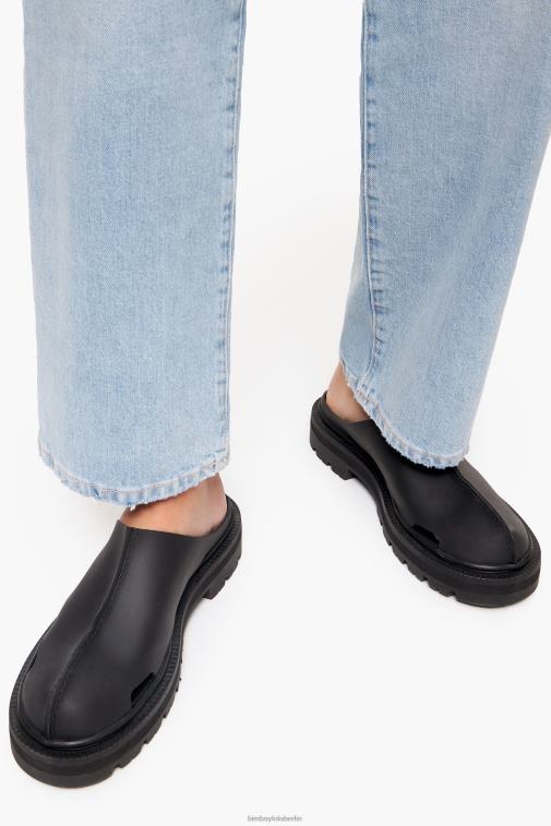 Bimba Y Lola 6L4TT598 Fußwewar Schwarz Clog mit Gummieffekt