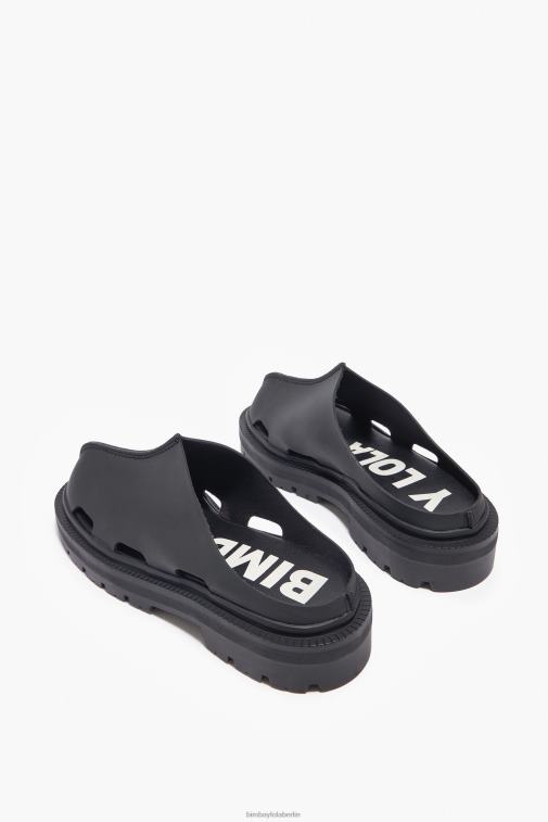 Bimba Y Lola 6L4TT598 Fußwewar Schwarz Clog mit Gummieffekt