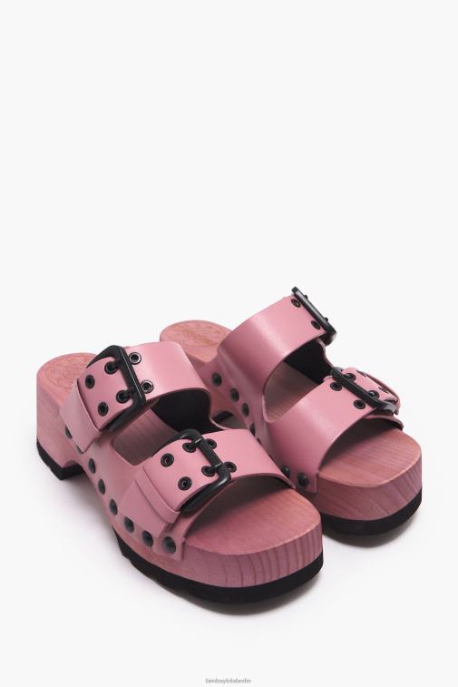 Bimba Y Lola 6L4TT565 Fußwewar Rosa Sandale aus Leder